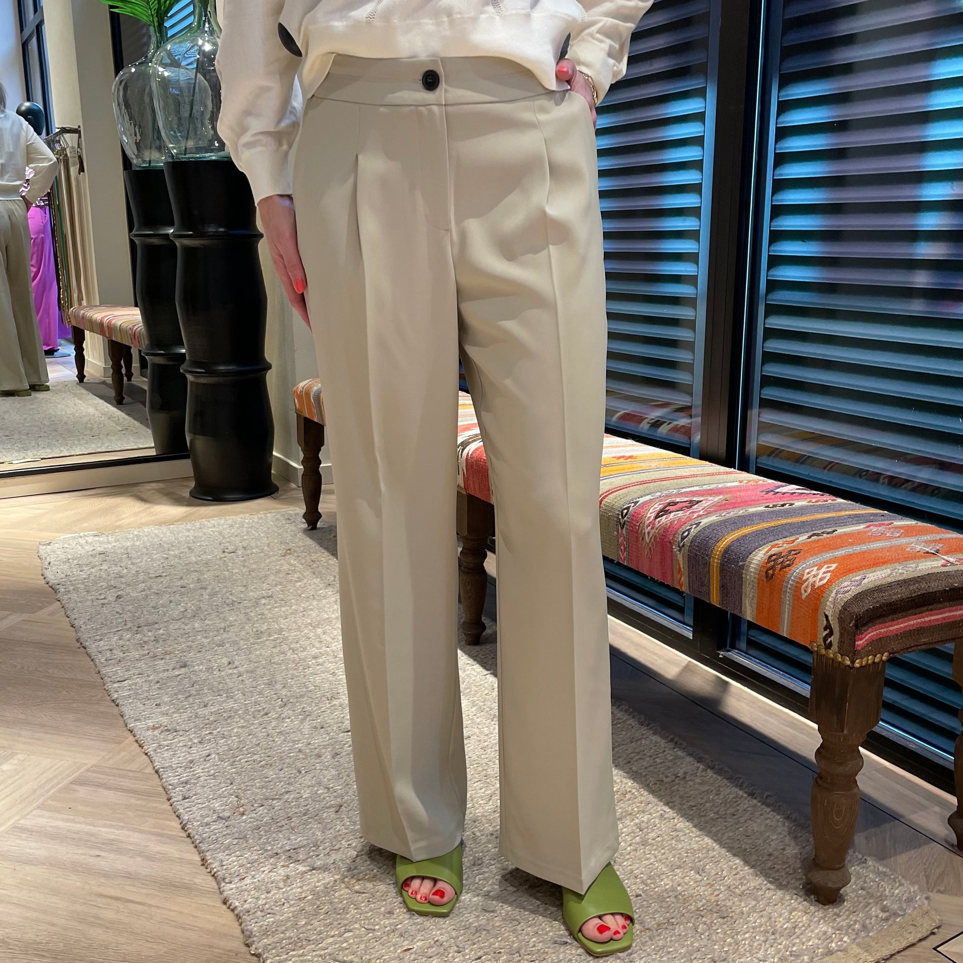 Yaya Pantalon Plisé Lichtgroen - Peet kleding