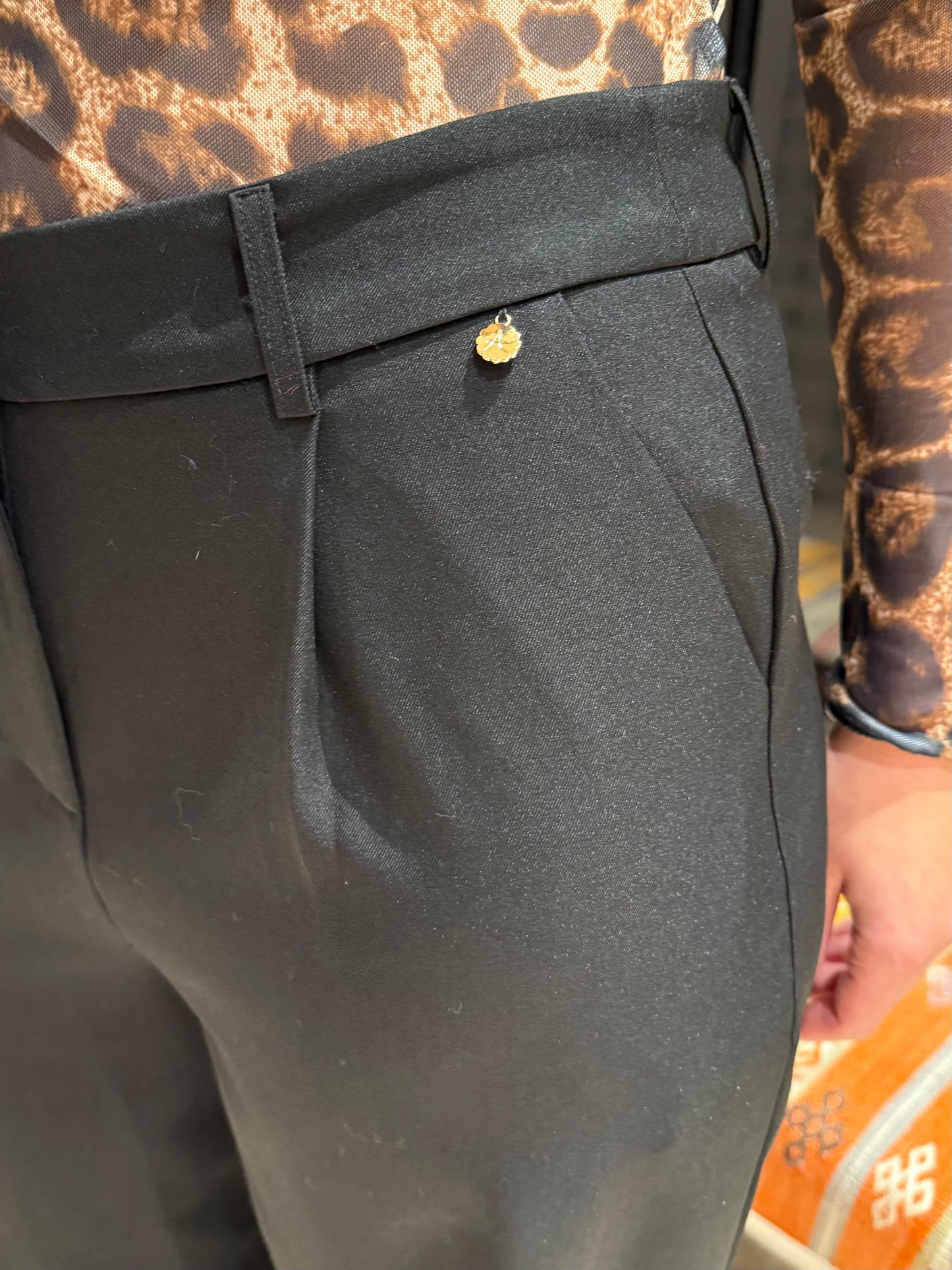 Ambika Pantalon Gris Zwart - Peet kleding