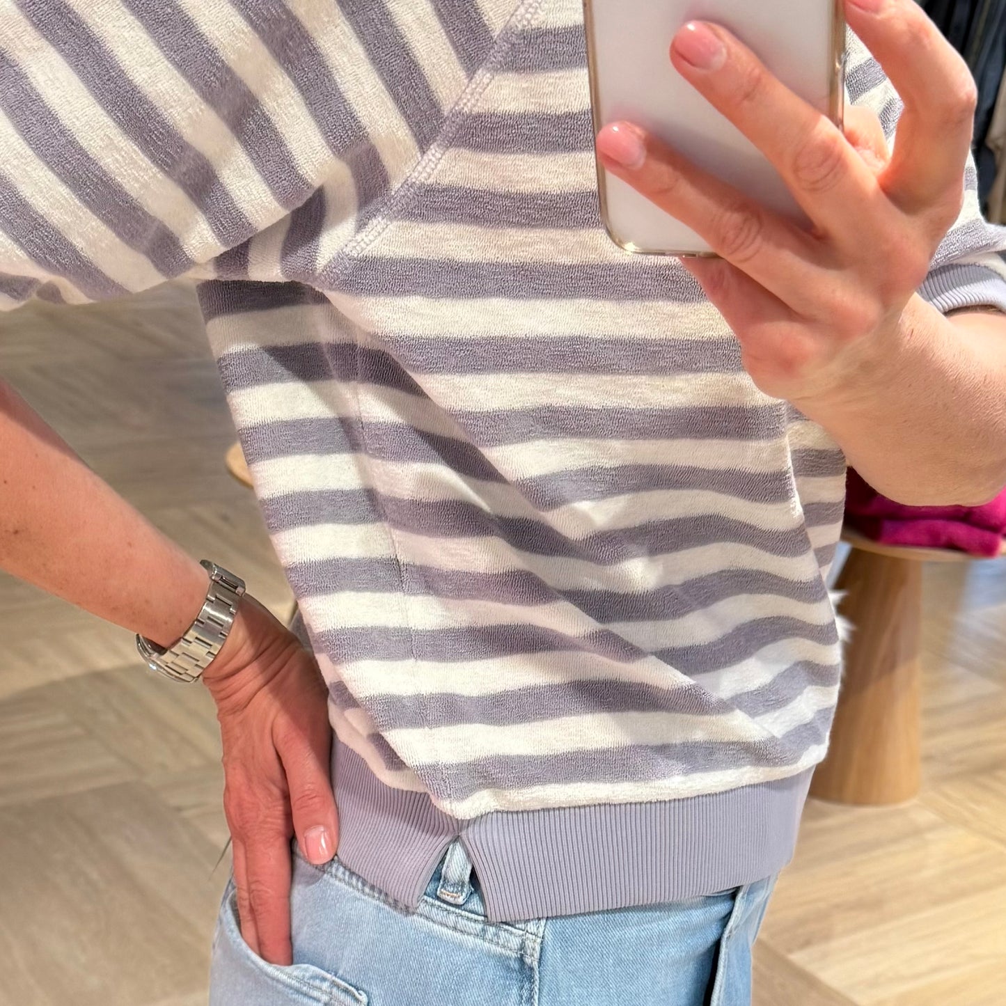 Zhrill Sweater Inge Streep Grijs - Peet kleding