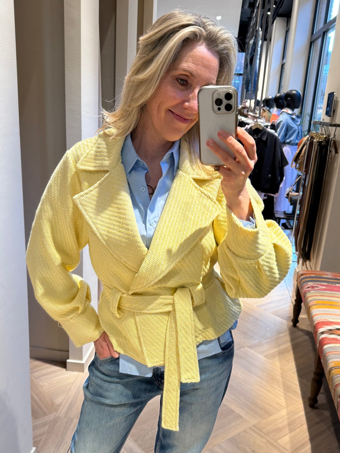 Jack Mira Bouclé Geel - Peet kleding