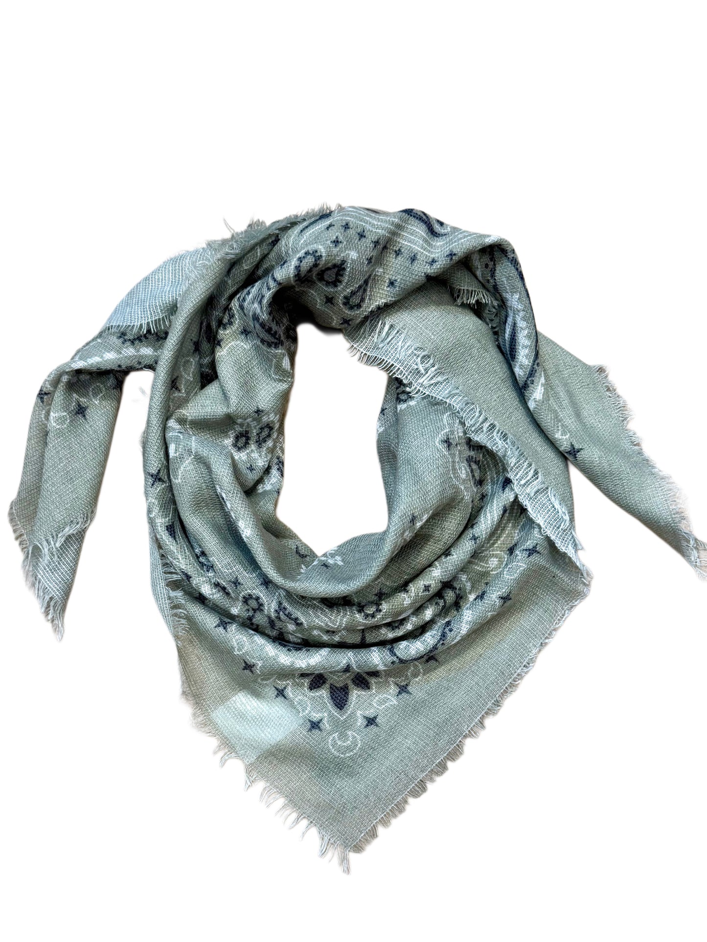 Sjaal Fee Paisley Olijf - Peet kleding