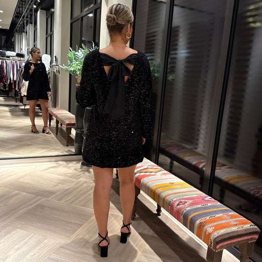 Jurk Party Bow Zwart - Peet kleding