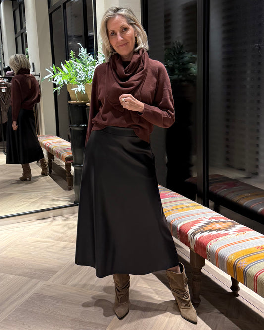 Yaya Sjaal Chocolat Red - Peet kleding