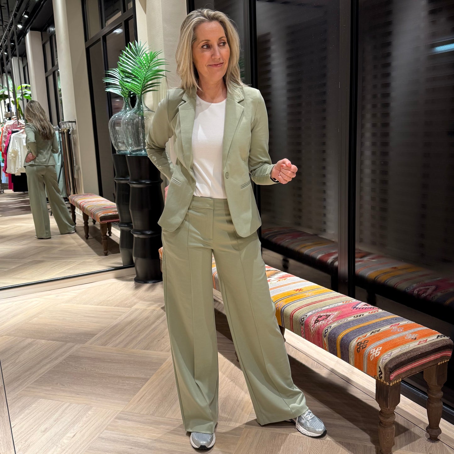 Ichi Broek Kate Zachtgroen - Peet kleding