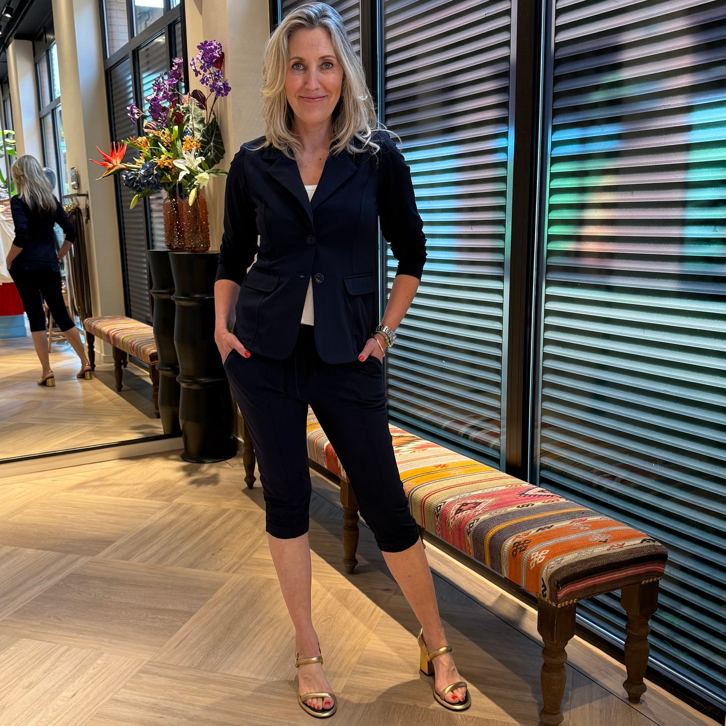 Triple Nine - Travel Broek Leonarda Navy - 2305 - Peet kleding