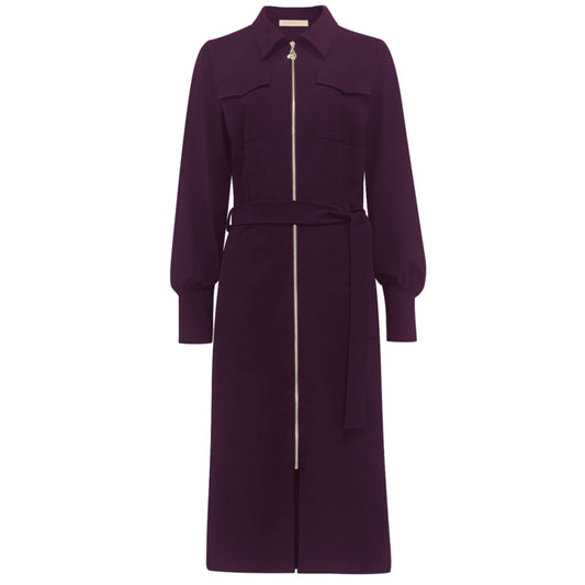 Triple Nine - Travel Jurk Nena Aubergine - 51813 - Peet kleding