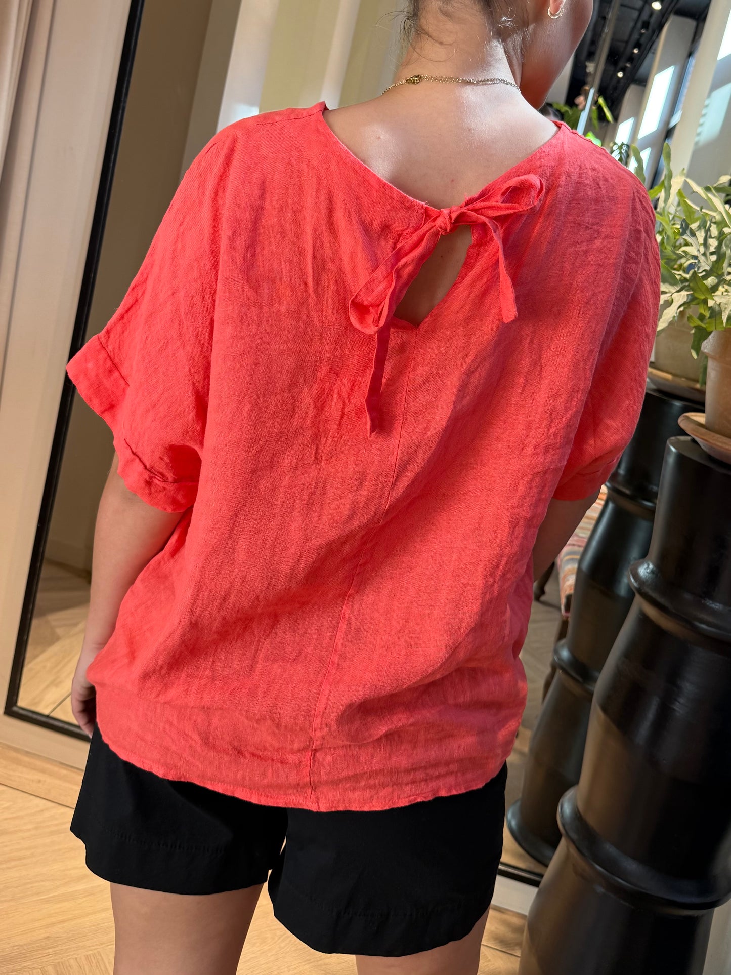 Shirt Merie Linnen Koraal