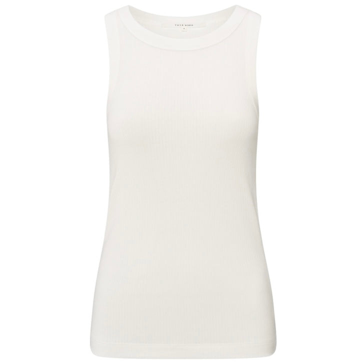 Yaya Singlet Rib Trims Offwhite - Peet kleding