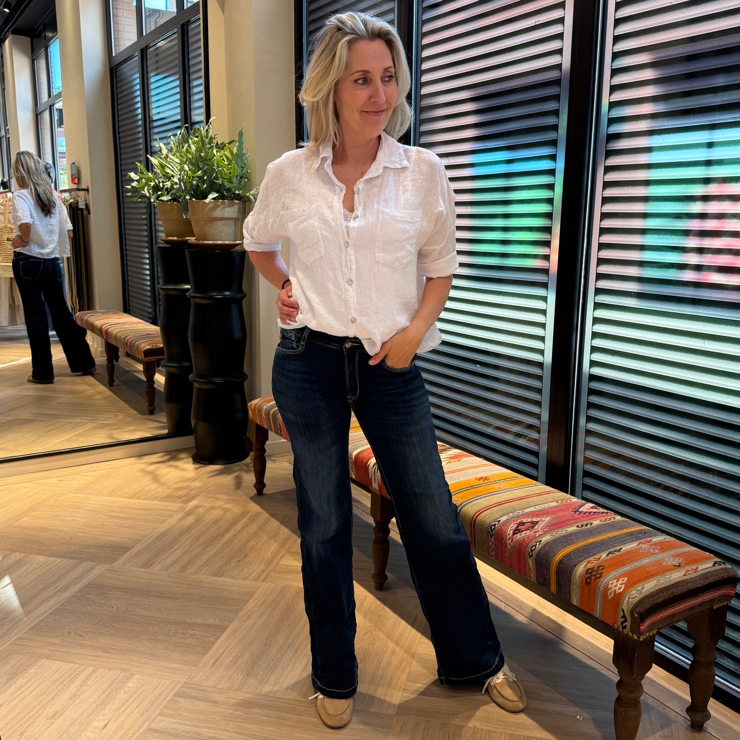 Linnen Blouse Charma Wit - Peet kleding