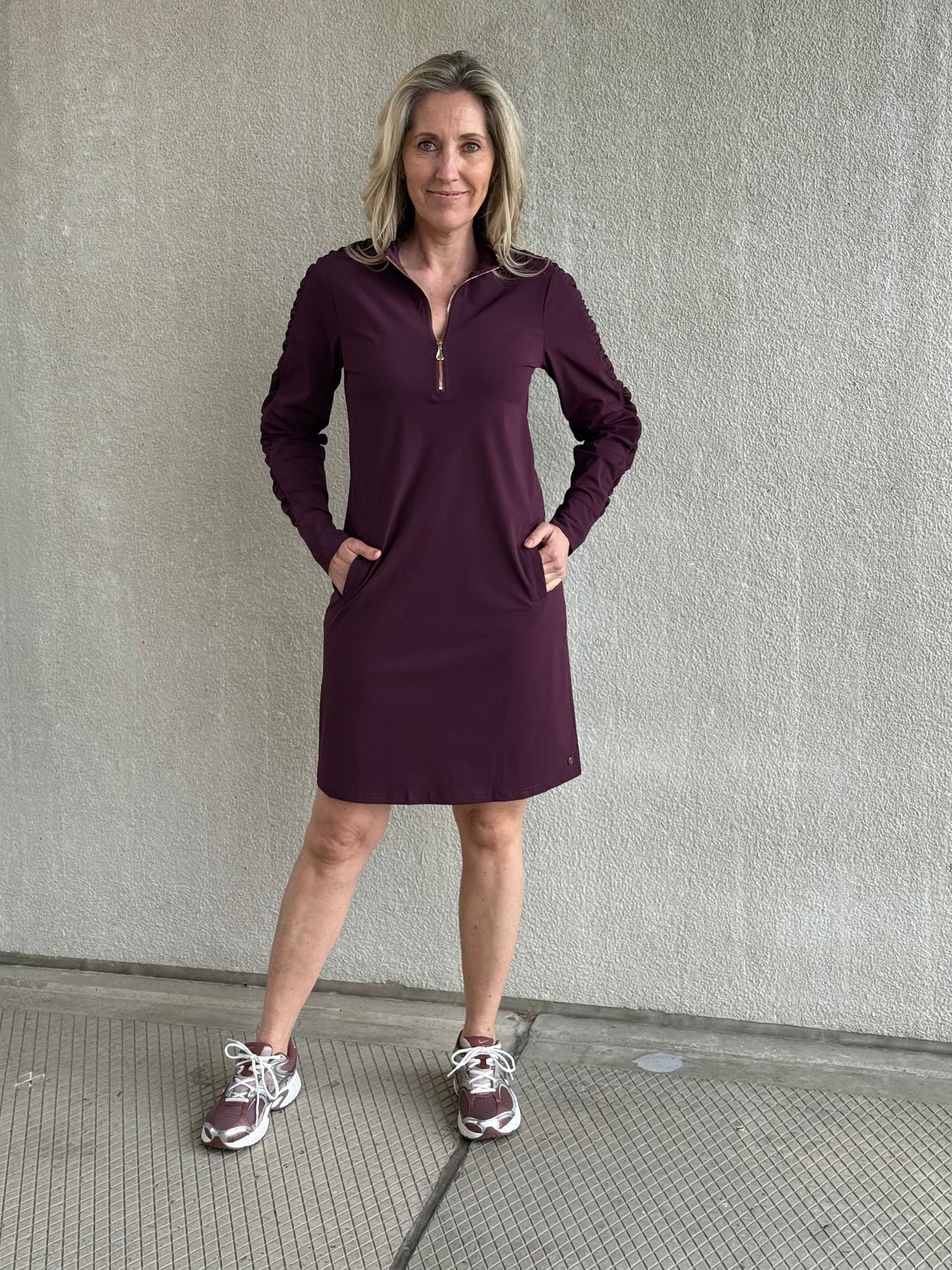 Triple Nine - Travel Jurk Mares Aubergine - 51815 - Peet kleding