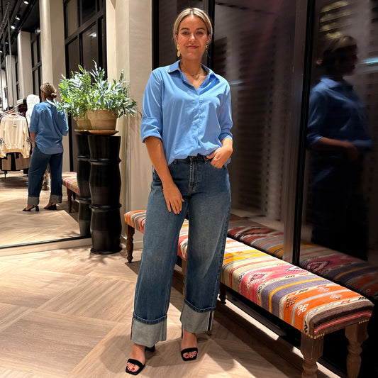 Blouse Lisa Lichtblauw Schitter - Peet kleding