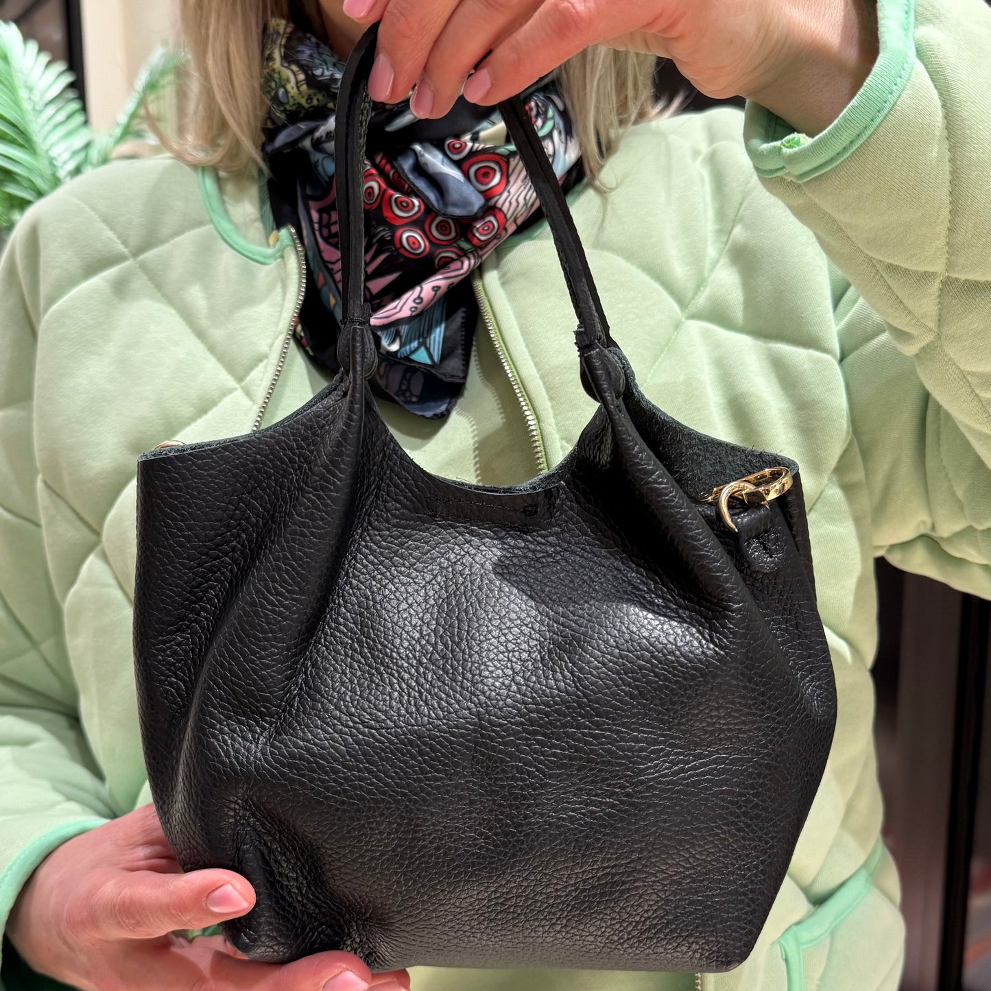 Handtas Jarel Leder Zwart - Peet kleding