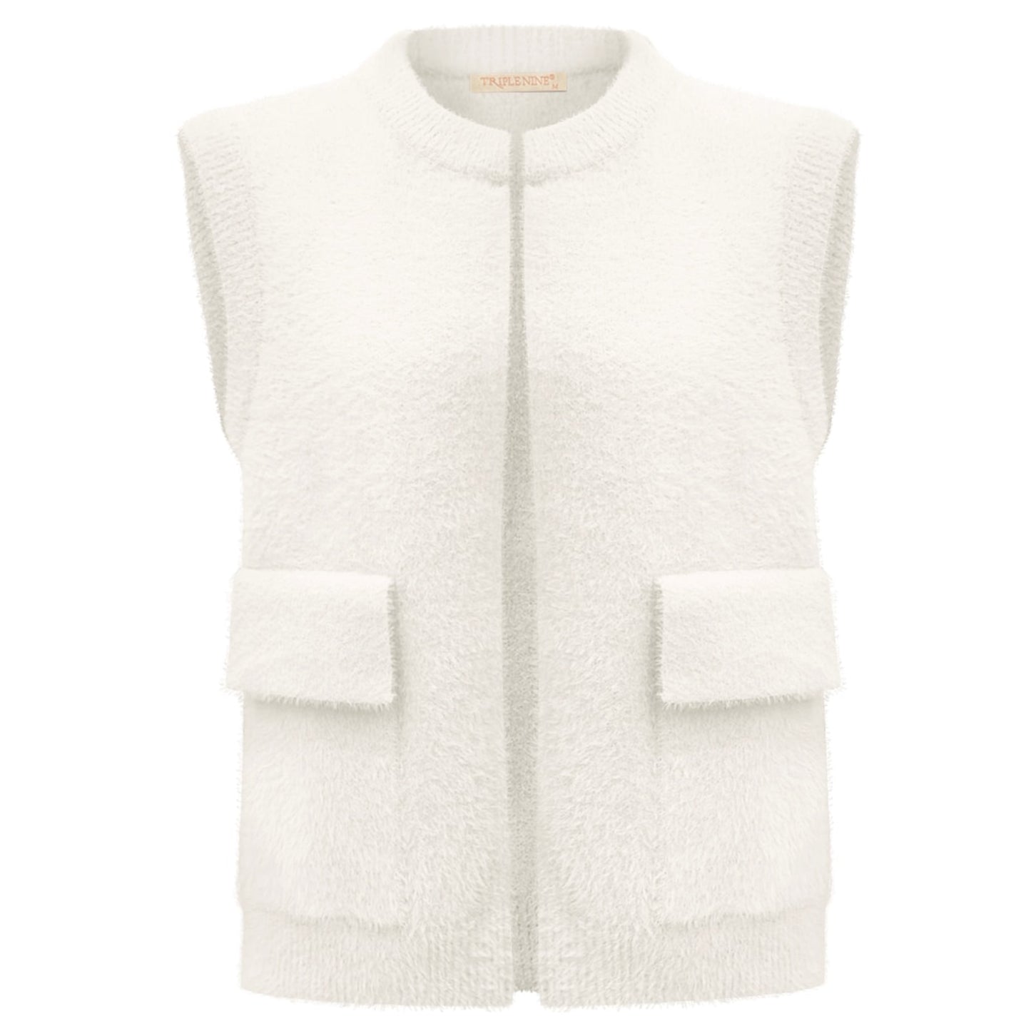 Triple Nine - Fluffy Gilet Inky Creme - 9001 - Peet kleding