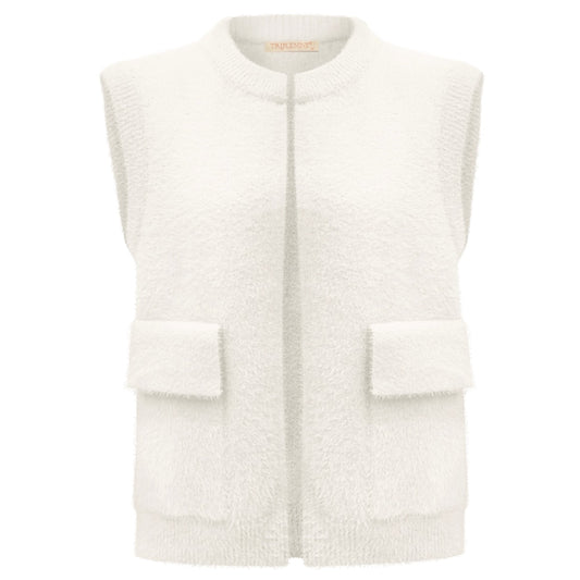 Triple Nine - Fluffy Gilet Inky Creme - 9001 - Peet kleding