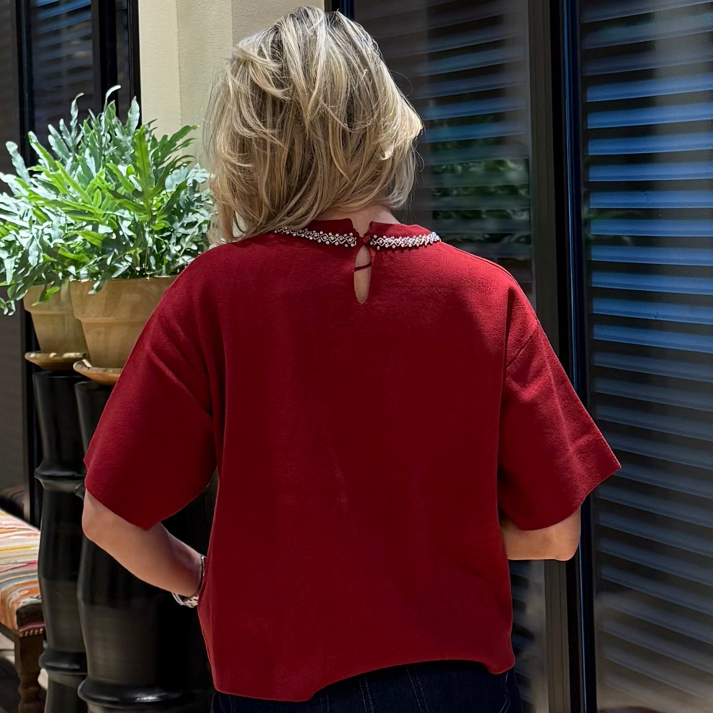 Ichi Top Dorise Strass Rood - Peet kleding