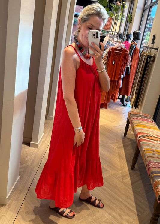 Jurk Charmaine Silky rood - Peet kleding