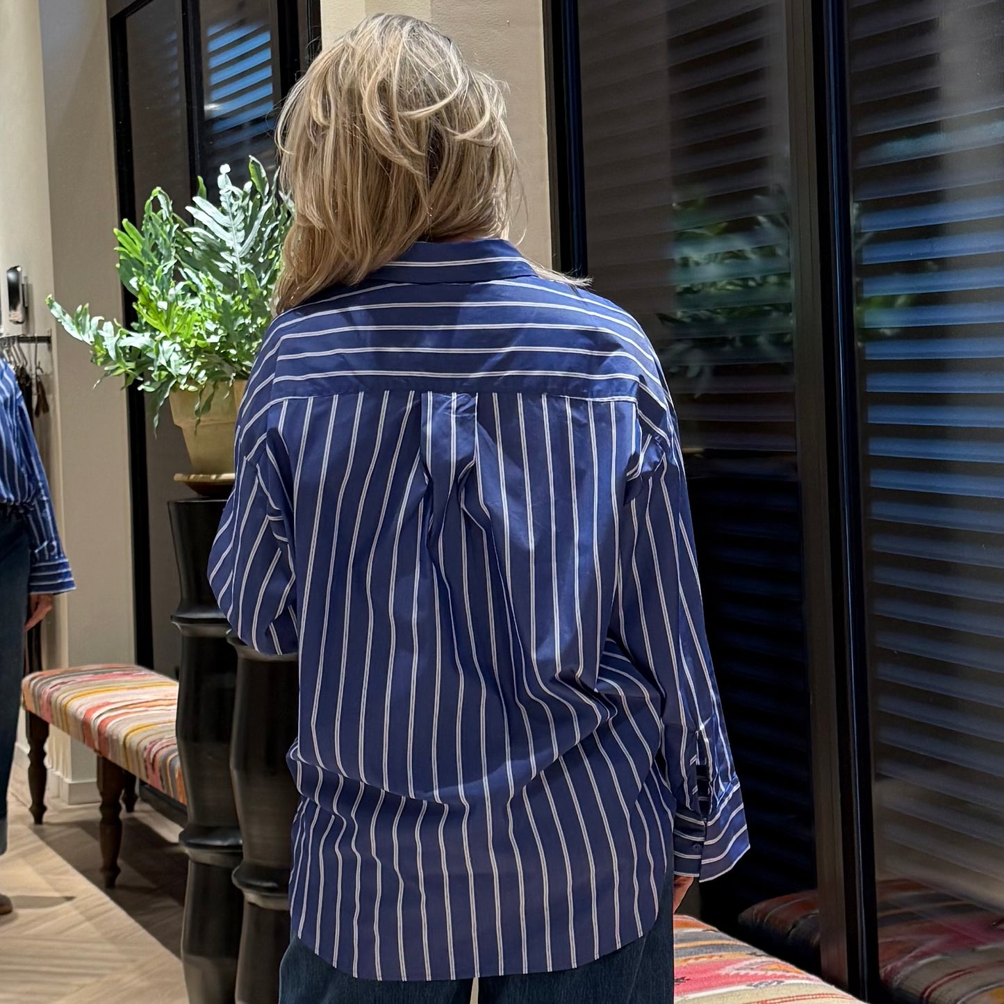 With Black Blouse Nolan Blauw - Peet kleding