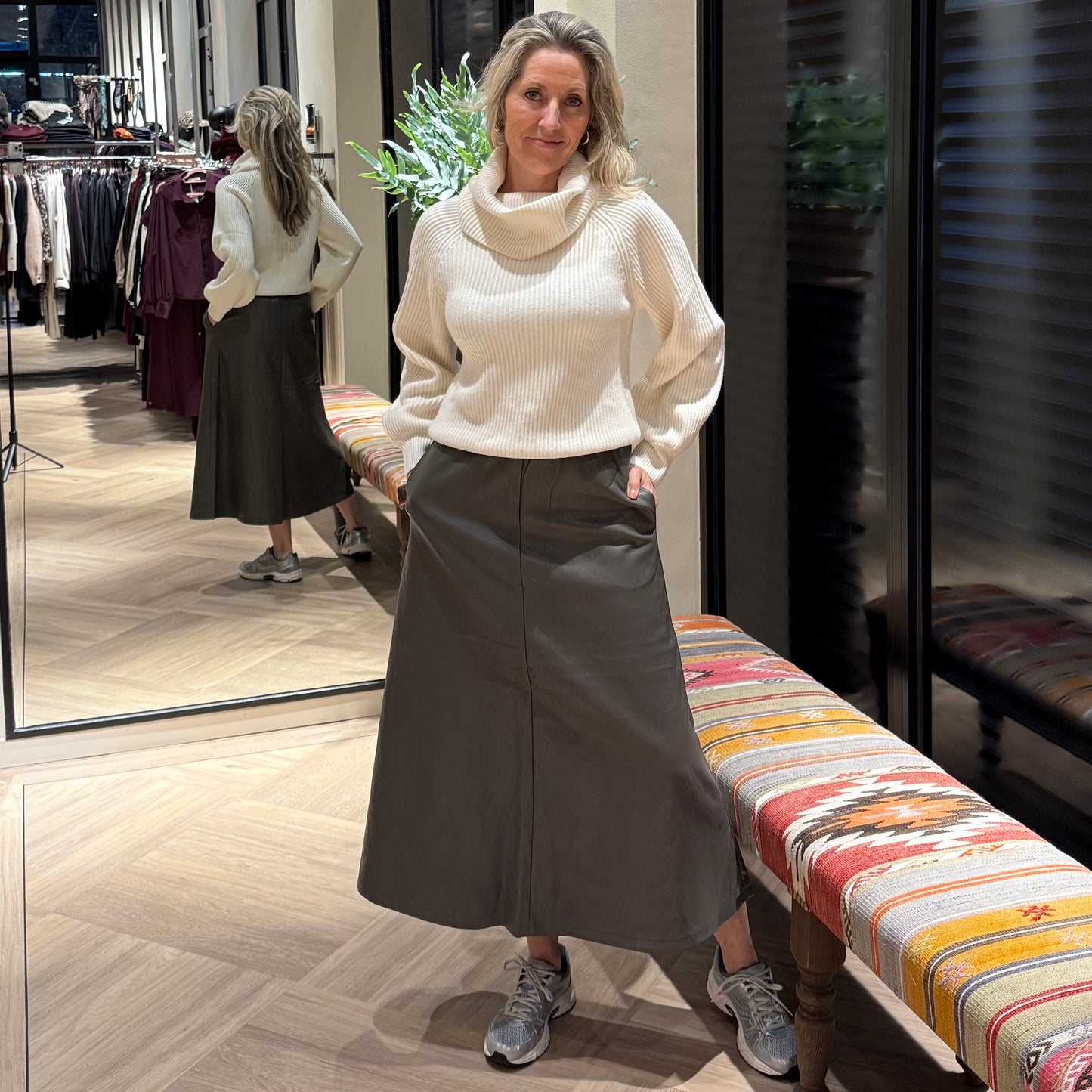Yaya Col Trui Ballon Mouw Offwhite - Peet kleding