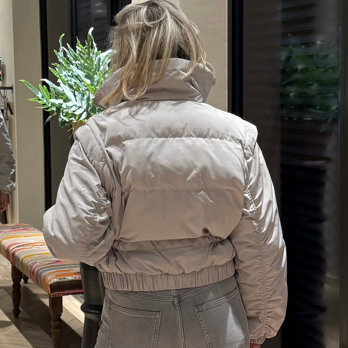 Yaya Cropped Jacket Lichtgrijs - Peet kleding