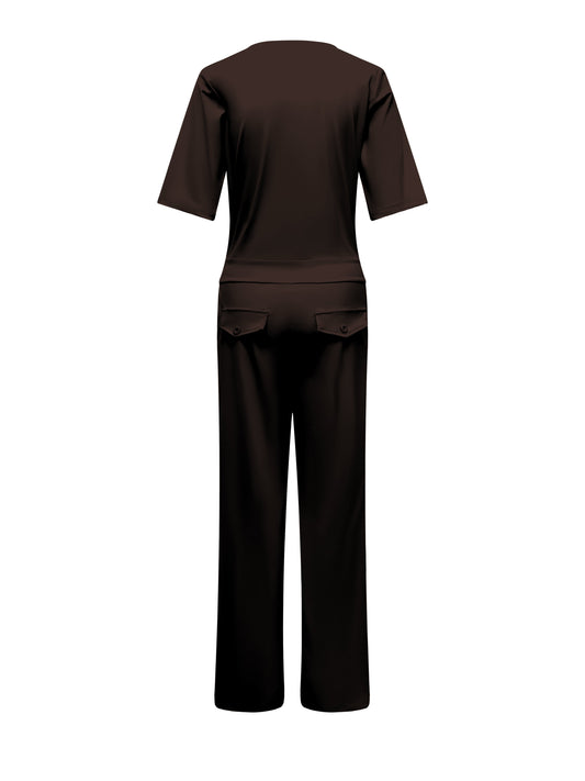 Triple Nine Travel Jumpsuit Mila Donkerbruin - 51908 - Peet kleding