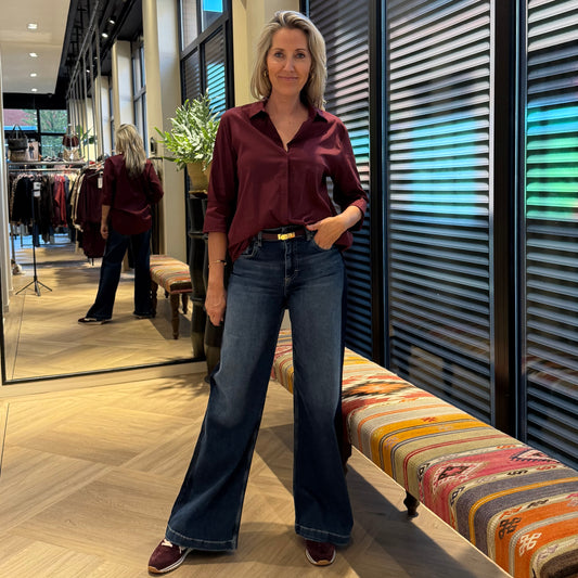 Basic Blouse Lisa Bordeaux - Peet kleding