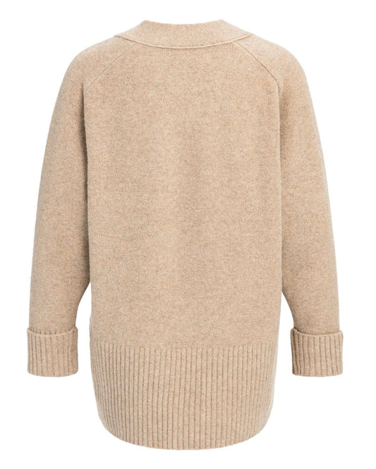 Yaya Vest Dark Beige Melange - Peet kleding