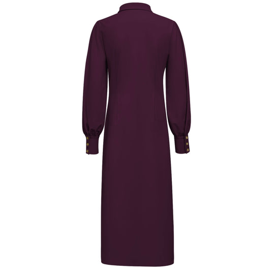 Triple Nine - Travel Jurk Melinna Aubergine - 51814 - Peet kleding