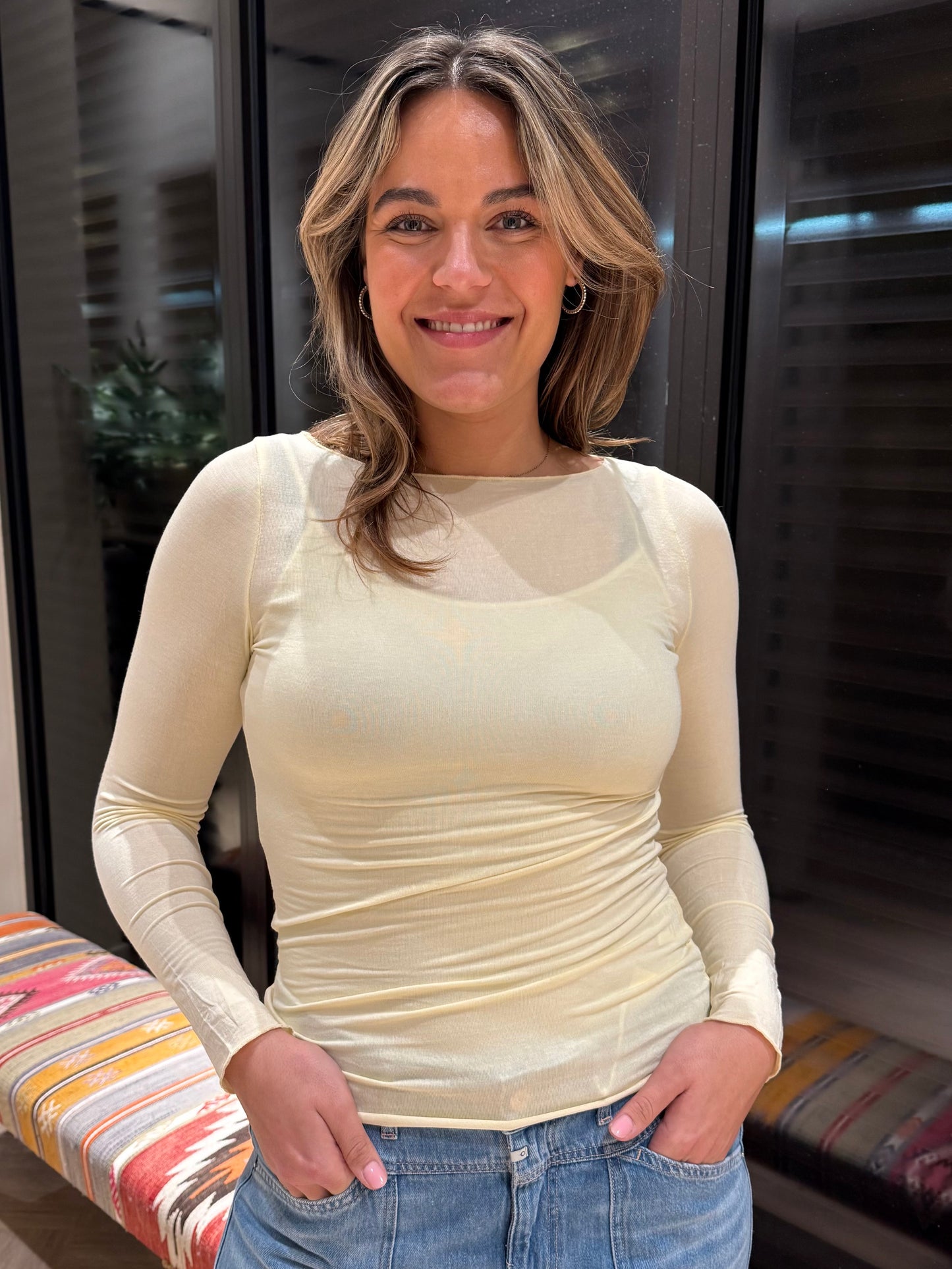 Top Basic Jess Geel - Peet kleding