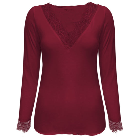 Triple Nine - Cashmere Top Lou Lou Bordeaux - 9003 - Peet kleding