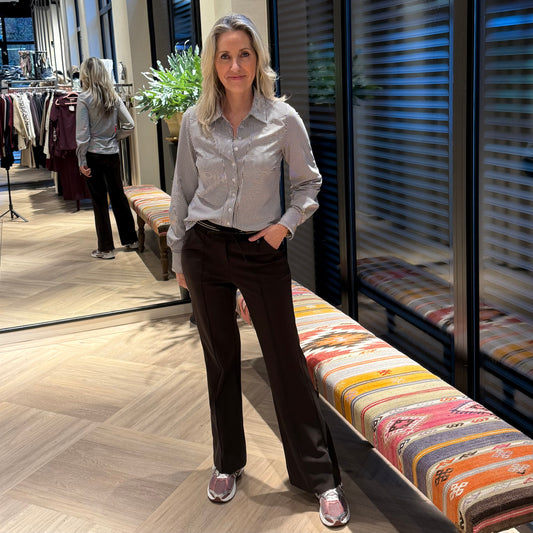 Triple Nine - Travel Blouse Birgit Donkerbruin - 5922 - Peet kleding