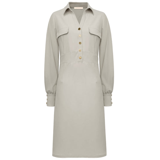 Triple Nine - Travel Jurk Melin Beige - 51810 - Peet kleding