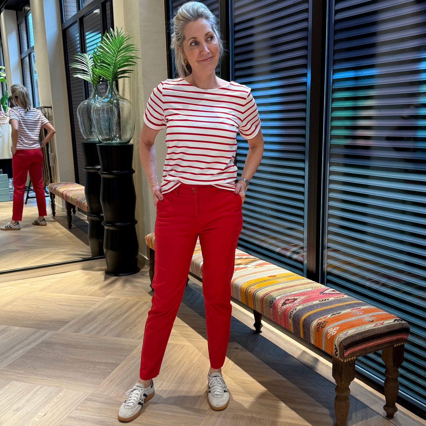 Red Button Broek Diana Rood - Peet kleding