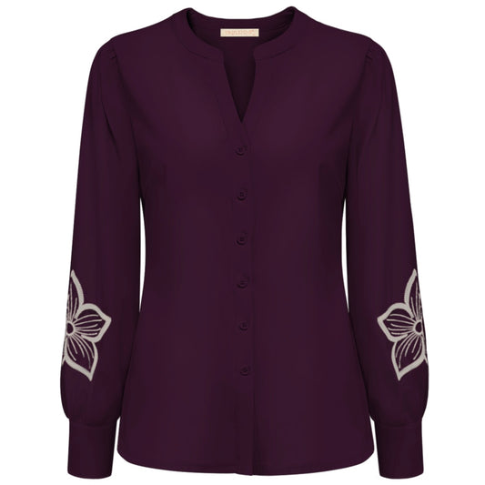 Triple Nine - Travel Blouse Jolie Aubergine - 5924 - Peet kleding