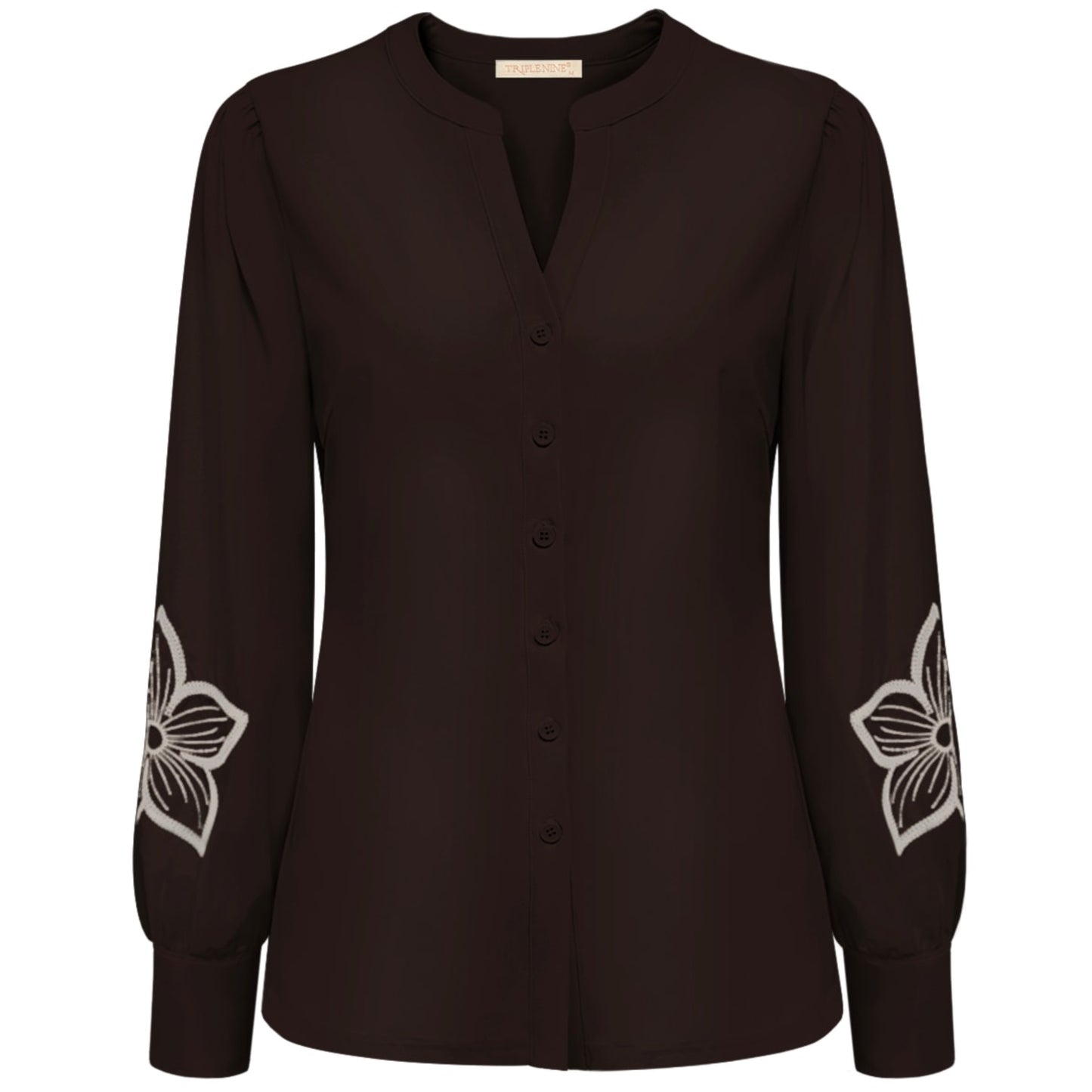 Triple Nine - Travel Blouse Simone Donkerbruin - 5923 - Peet kleding