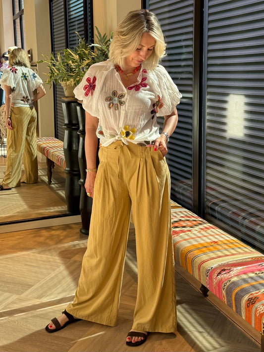 Blouse Carol Flower Wit - Peet kleding