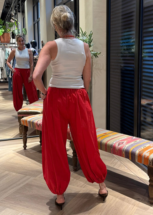 Broek Parachute Rood - Peet kleding