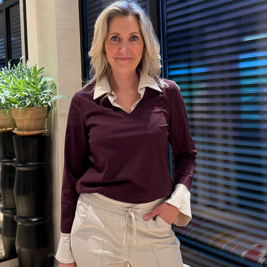 Triple Nine - Travel Top Mandy Aubergine - 6931 - Peet kleding