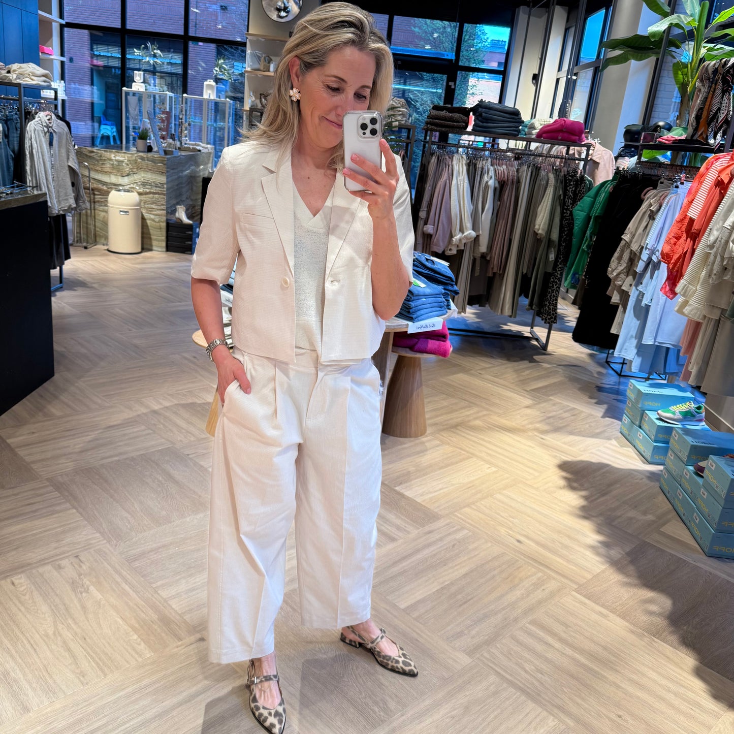 Ichi Blazer Wallis Ecru - Peet kleding