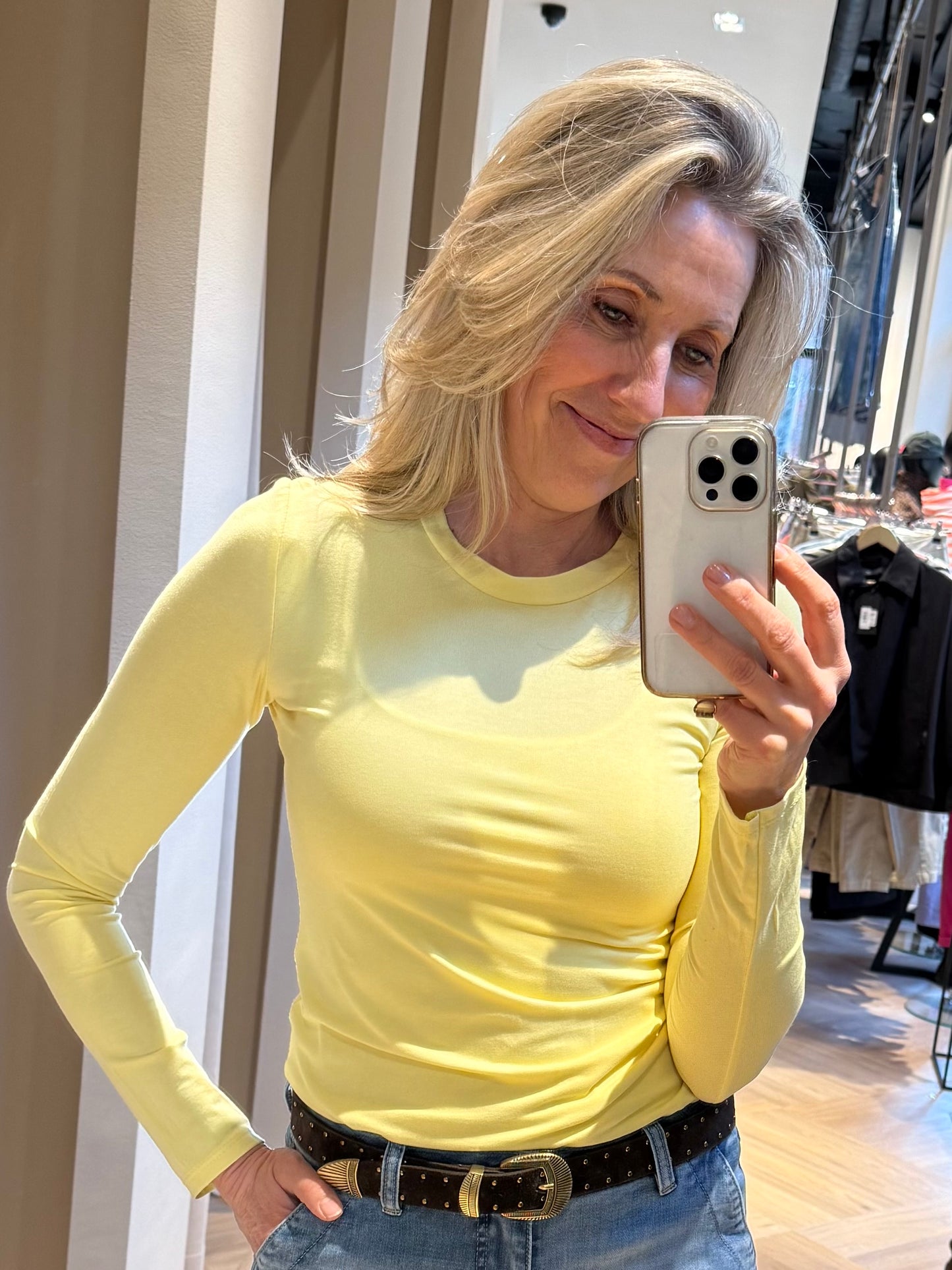 Azzurro Top Bella Geel - Peet kleding