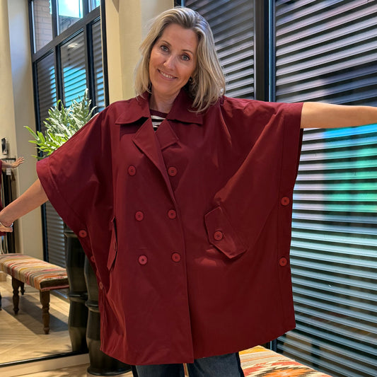 Trench Cape Jane Bordeaux - Peet kleding