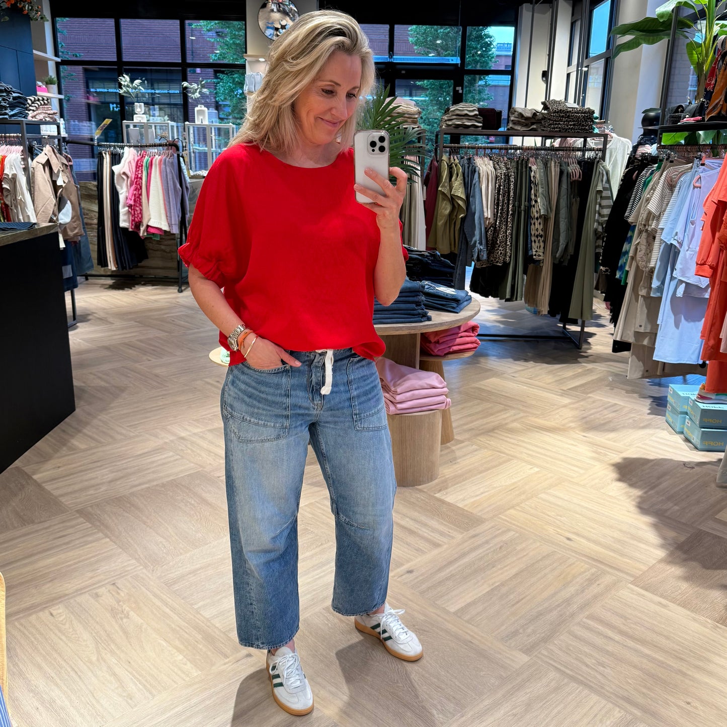 Azzurro Blouse Zia Rood - Peet kleding