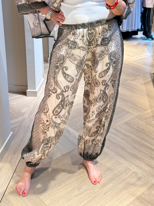 Broek Kimono Silky Print - Peet kleding