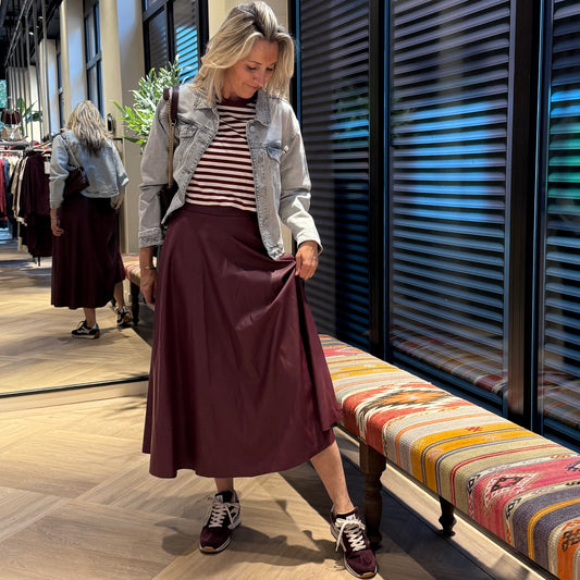 Triple Nine - Rok Dees Faux Bordeaux - Peet kleding
