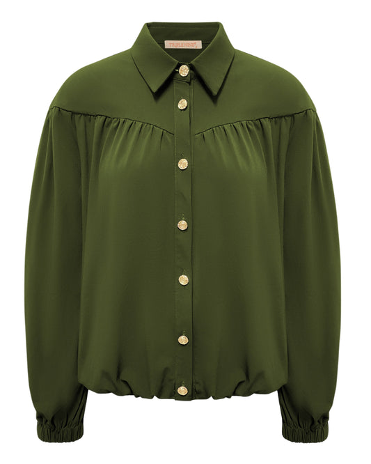 Triple Nine - Travel Blouse Sasha Olijfgroen - 5951 - Peet kleding