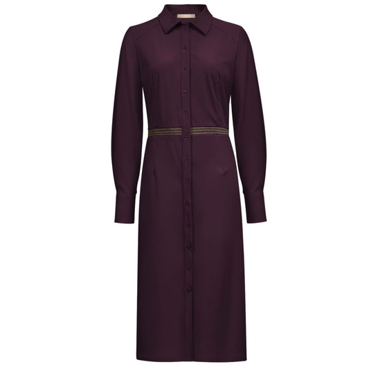 Triple Nine - Travel Jurk Cameron Aubergine - 51811 - Peet kleding