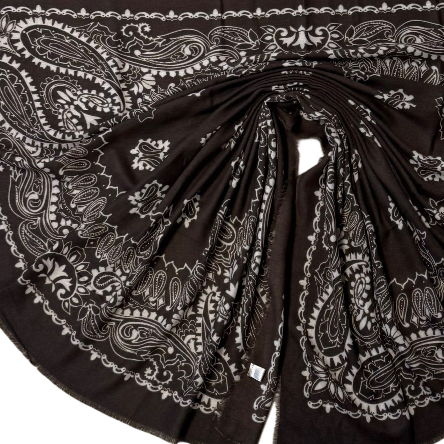 Sjaal Paisley Soft Donkerbruin - Peet kleding