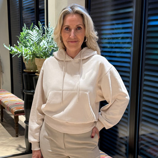 Yaya Hoodie Sweater Ecru - Peet kleding