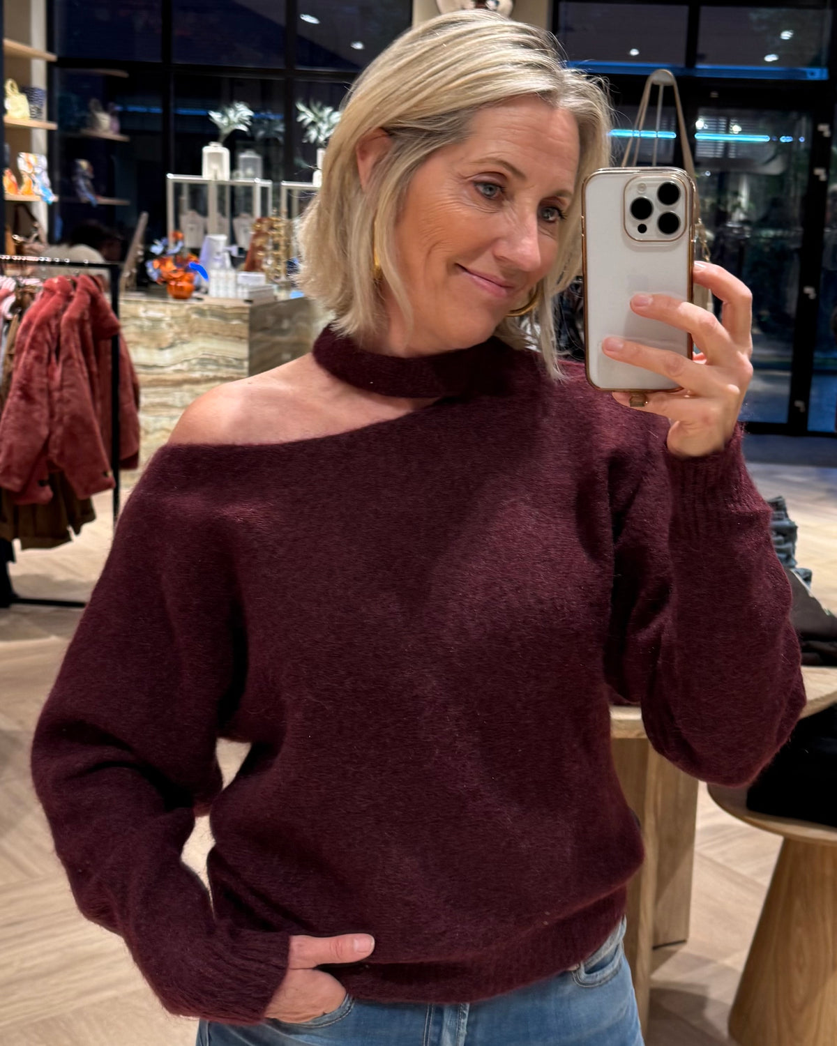 Trui Lies Bordeaux - Peet kleding