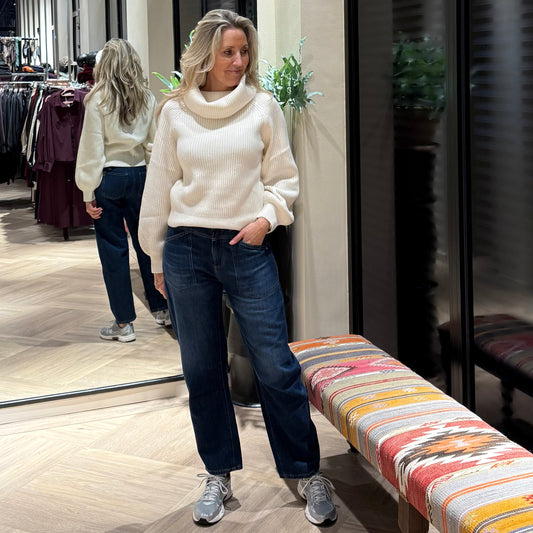 Yaya Col Trui Ballon Mouw Offwhite - Peet kleding