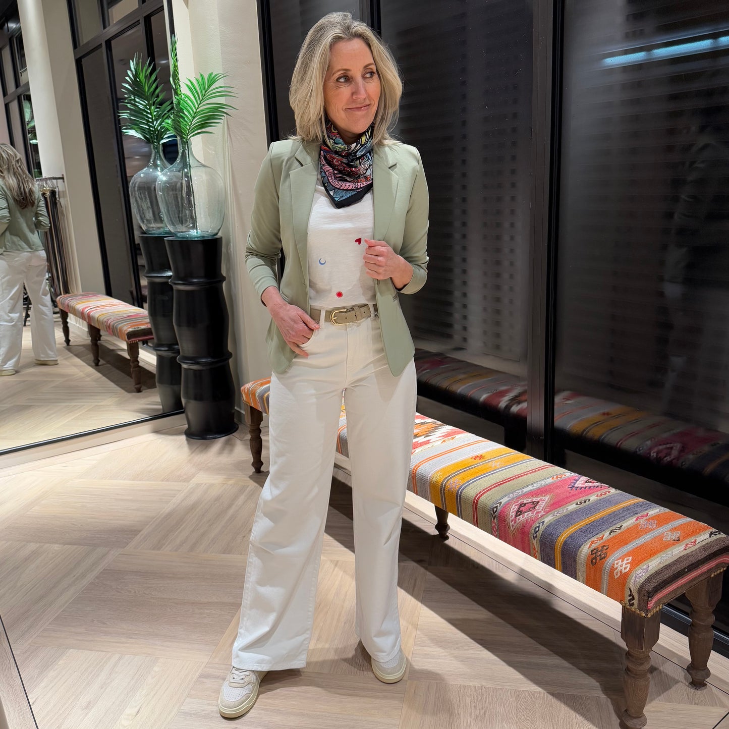 Ichi Blazer Kate Zachtgroen - Peet kleding